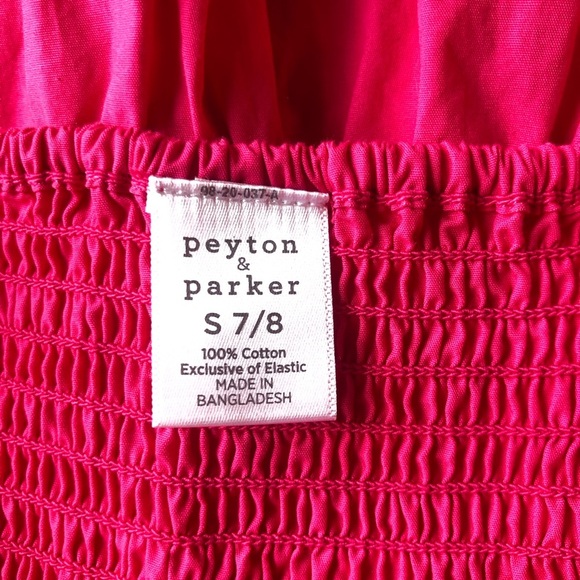 Peyton & Parker Tiered Midi Dress Size 7/8 Colorblock Pink Red Sleeveless Summer - Picture 7 of 7